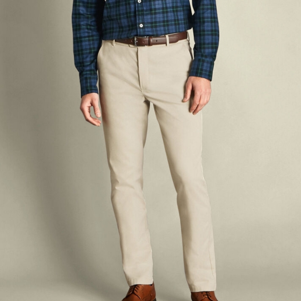Charles Tyrwhitt Ultimate Non Iron Chinos - Stone